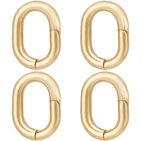 1 Box 5Pcs Oval Ring Clip 18K Gold Plated Brass Twister Clasps Round Spring Snap Clip for Jewelry Finding Necklace Bracelet Making
