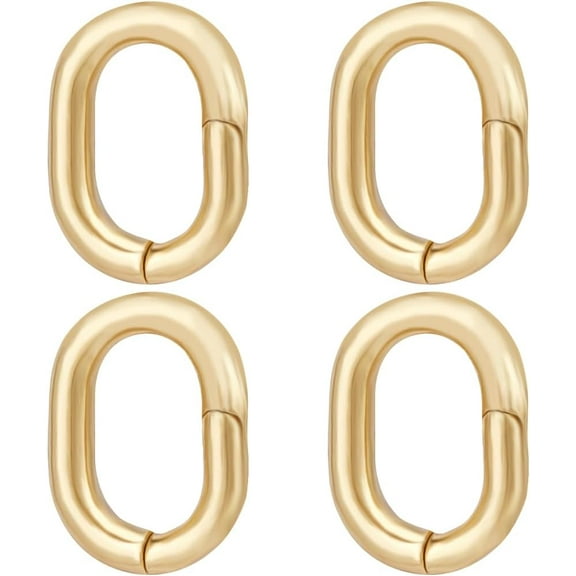 1 Box 5Pcs Oval Ring Clip 18K Gold Plated Brass Twister Clasps Round Spring Snap Clip