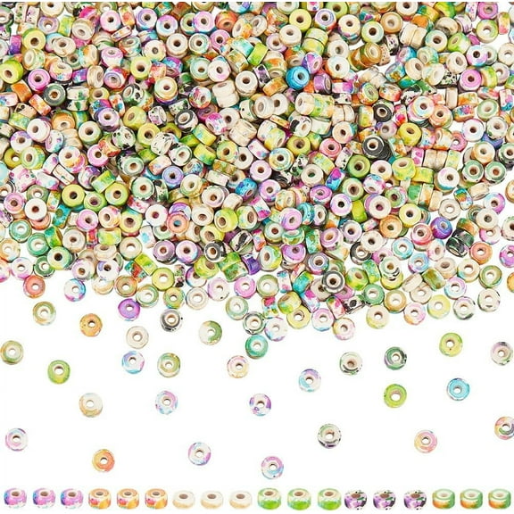 1 Box 6 Colors 930Pcs 4.5mm Turquoise Flat Beads Disc Stone Beads Small Gemstone Round String Stone Loose Spacer Heishi Beads