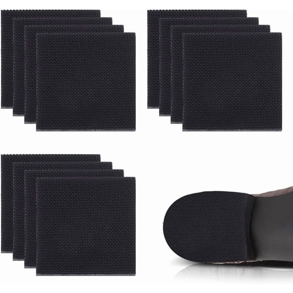1 Box 6 Pairs Non Slip Shoes Pads Black Rubber Shoe Grips on Bottom of Shoes Shoe Sole Protector Heel and Sole Repair Sheets for Women Men Boots Leather Shoes High Heels diy Black