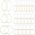 thumbnail image 1 of 1 Box 6 Styles 120Pcs Earrings Beading Hoop Bulk Beaded Earring Making Hoop Linking Gold Silver Teardrop Ring Oval Earring Components Findings for DIY Earrings Jewelry Making Accessories, 1 of 6