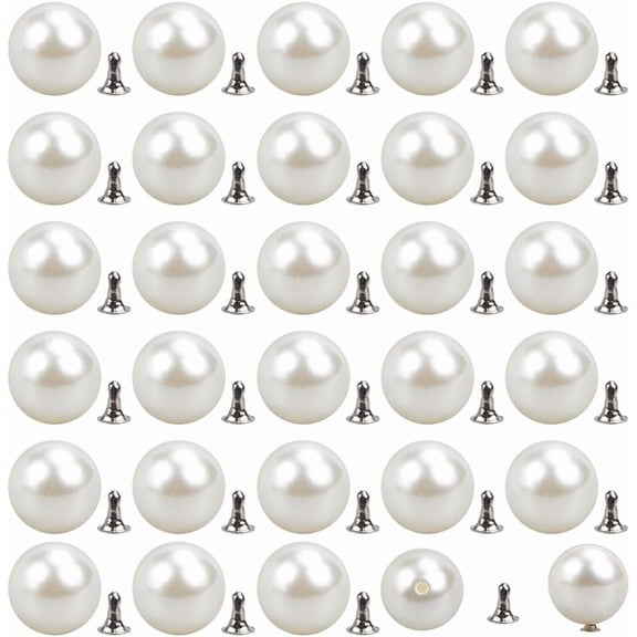1 Box 60 Sets 14mm No Sew Removable Buttons Pearl Brooch Button Pins Removable Reusable Pearl Fixed Brooches Rivets Studs Adjustable Buttons Cover Up for DIY Clothes Dress Shirt Shawl Bag Decor