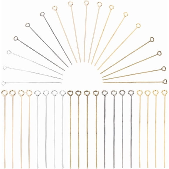 1 Box 600Pcs 2 Inch 50mm 6 Colors Eye Pins Beading Pin Mixed Color Straight Flat Wire Headpins Eyepins for Jewelry Making Earring Bracelet Necklace DIY Crafts Supplies Women colorful DIY