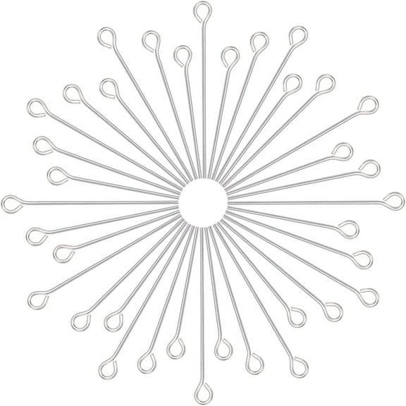 1 Box 600Pcs 3 Styles 304 Stainless Steel Eye Pin Stainless Steel Color 200pcs/style