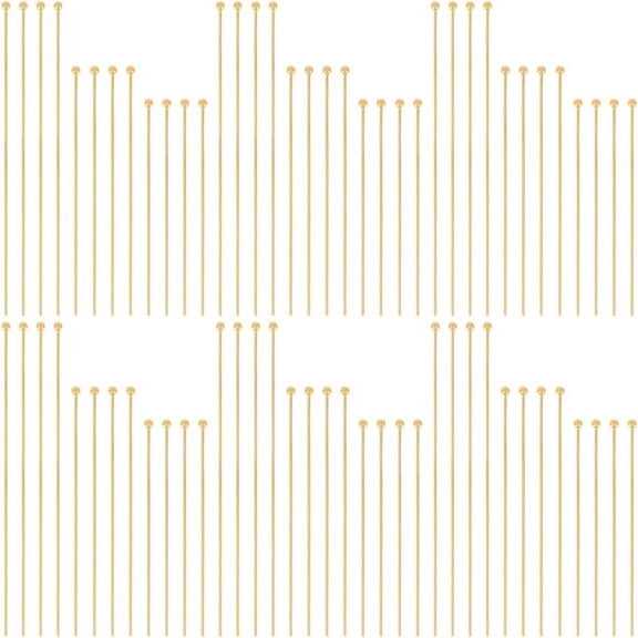 1 Box 600Pcs 30mm 38mm 50mm Ball Head Pin Gold Jewelry Head Pins Long Headpin Brass Needles Bead Pins Findings for Jewelry Making Accessories DIY Dangle Earring Crafts Women Adult Supplies