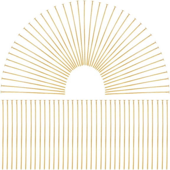 1 Box 600Pcs Fine Straight Pins Sewing Gold Flat Head Pins 30mm Long Flat Headpins Bulk Jewelry Findings Pins for Jewelry Making Accessories DIY Dangle Earring Crafts Women Adult Supplies