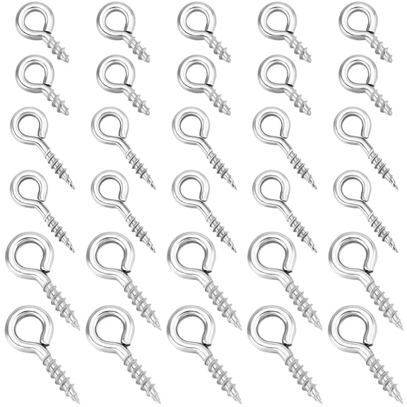 1 Box 600Pcs Screw Eye Pin 304 Stainless Steel 8/10/12mm Eyelets Threaded Clasps Hooks for Half Drilled Beads Jewelry Making DIY DIY
