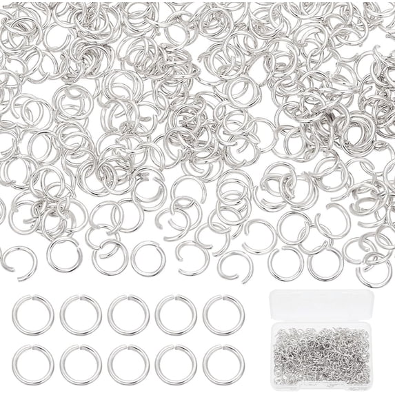 1 Box 600Pcs Silver Jump Rings 925 Sterling Silver Plated 304 Stainless ...