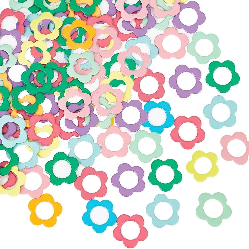 60 PCS Metal Stitch Markers For Crochet & Knitting - Locking Ring Markers With Row Counter & Case, Colorful Swirl Design