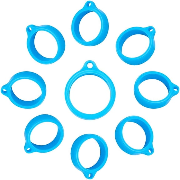 1 Box 60PCS Deep Sky Blue Anti-Lost Silicone Rubber Rings Holder Silicone Pendant Multipurpose Adjustable Cases 20mm Necklace Lanyard Replacement Carrying Kit for Key-Ring Pendant