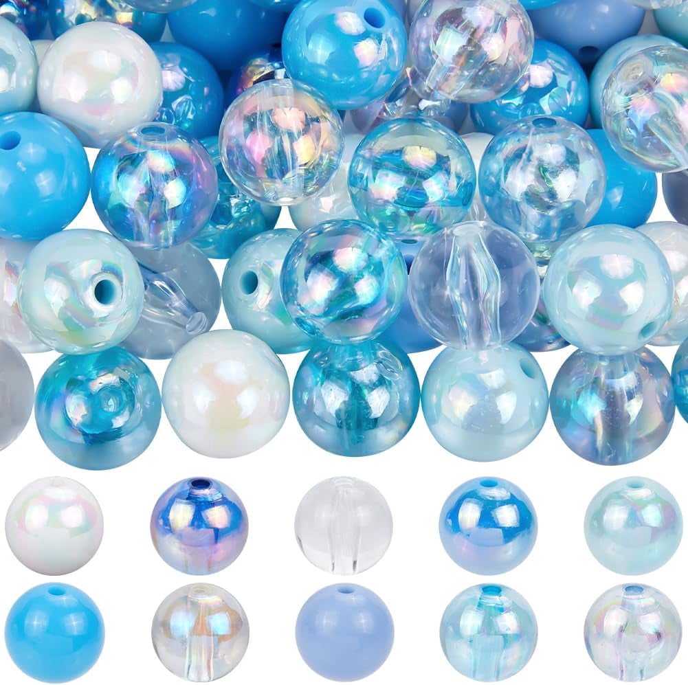 1000 Pcs 6mm Acrylic Round Beads - Assorted Colors, Bubblegum Style, For Jewelry Making & Crafts