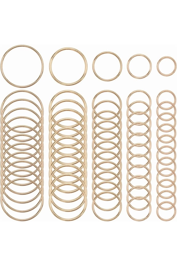 1 Box 60Pcs 15mm 20mm 25mm 32mm 38mm Gold O Ring Buckle Round Key Ring Multi Purpose Spring Iron Jumpring Bulk for DIY Making