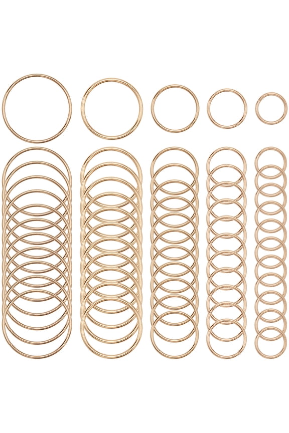 1 Box 60Pcs 15mm 20mm 25mm 32mm 38mm Gold O Ring Buckle Round Key Ring Multi Purpose Spring Iron Jumpring BulkDIY