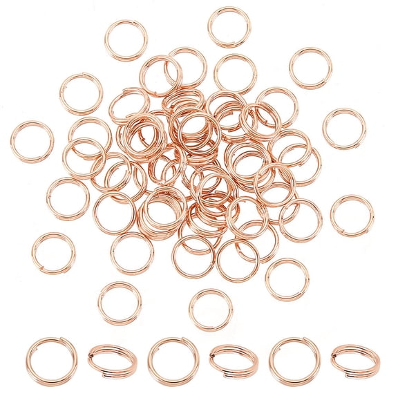 1 Box 60Pcs 304 Stainless Steel Split Rings Double Loops Jump Rings Rose Gold 5x1mm Inner Diameter: 3.7mm Single Wire: 0.5mm