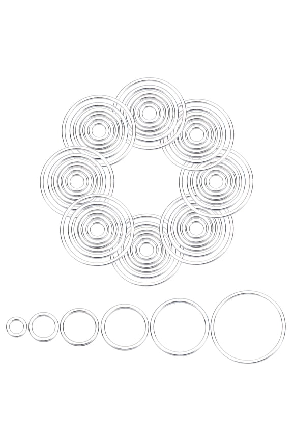1 Box 60Pcs 6 Style Brass Linking Rings Long-Lasting Plated Round Ring 925 Sterling Silver Plated 6~20.7x1mm Inner Diameter: 4~18mm 10pcs/style