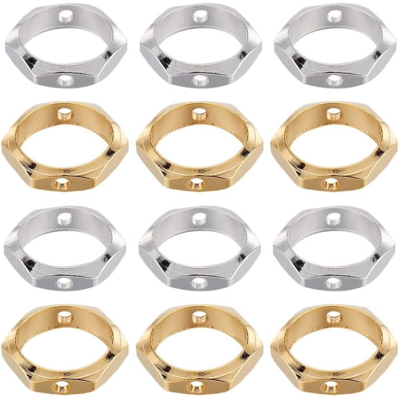 1 Box 60Pcs Brass Bead Frames Silver Spacer Bead Frame Hollow Metal Brass Small Real 24K Gold Plated Spacer Beads Frame