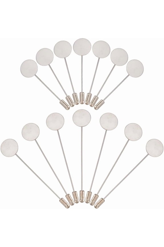 1 Box 60Pcs Flat Brooch Stick Pin Round Tray Lapel Pin Bulk Brass Safety Brooch Findings Hat Pin Scarf Silver Brooch Pins Needle for DIY Crafts Suit Tie Hat Scarf DIY Jewelry Making Accessories