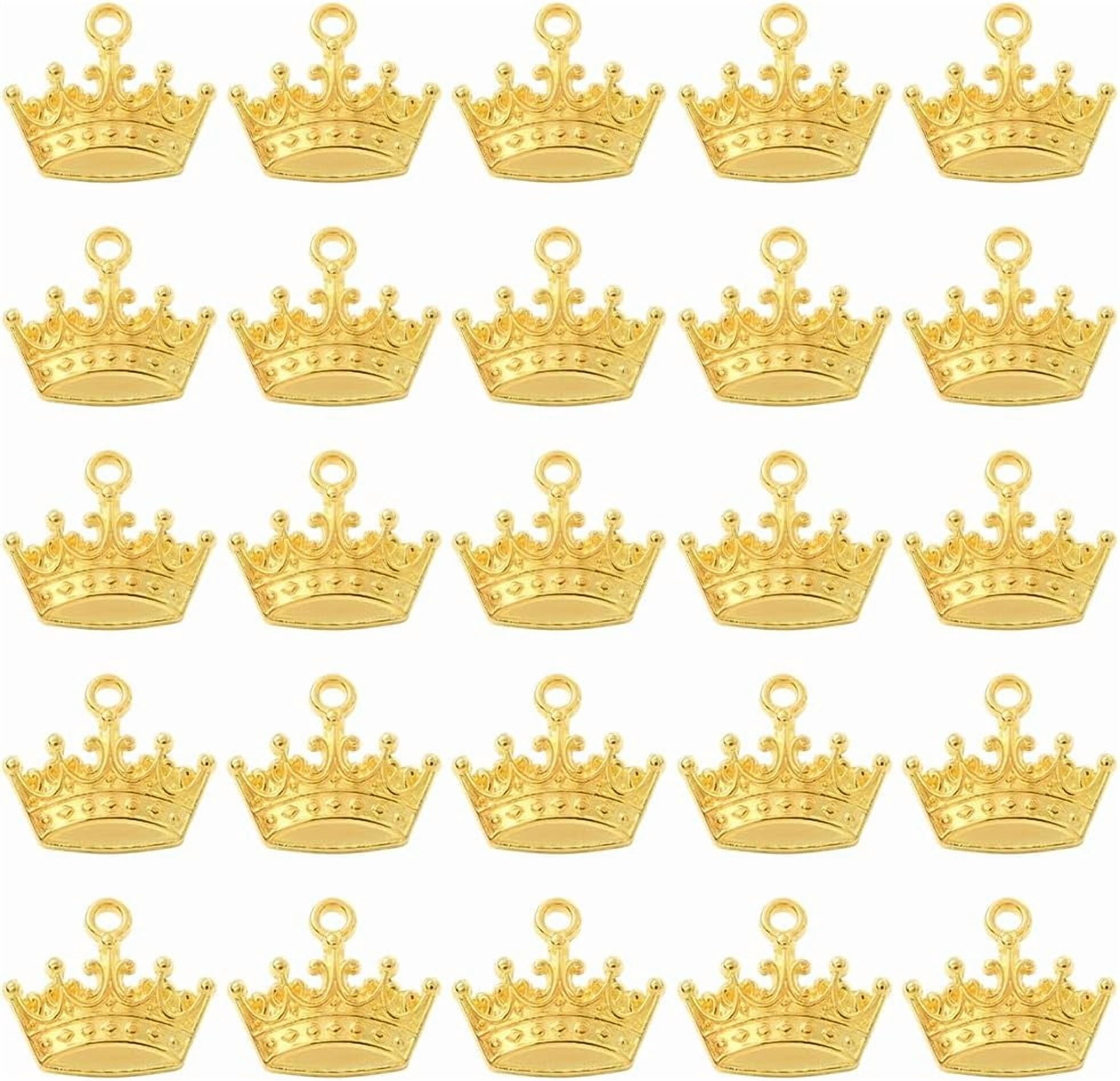 1 Box 60Pcs Gold Crown Charms Tiara Charms Bulk Alloy Metal Antique ...