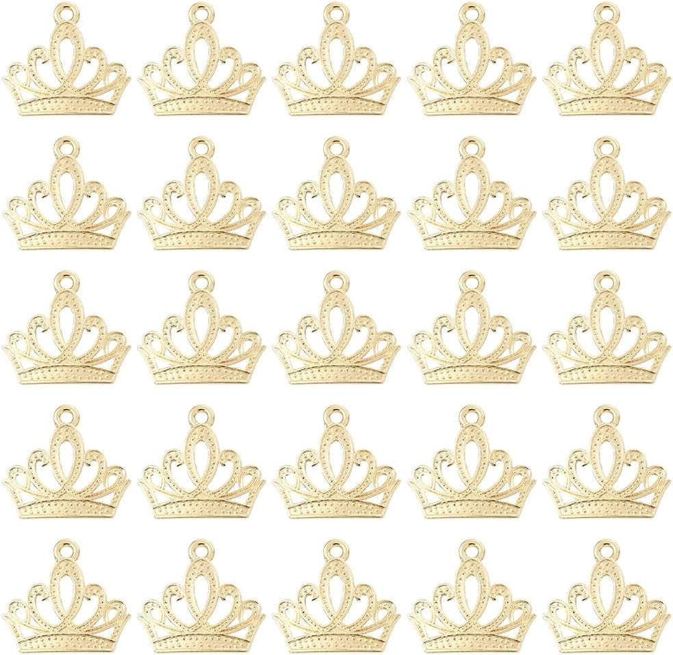 1 Box 60Pcs Gold Crowns Charms Princess Crown Charms Bulk Alloy Metal ...