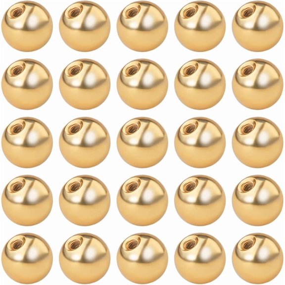 1 Box 60Pcs Gold Earring Backs 304 Stainless Steel 4mm Screw Ball Backs