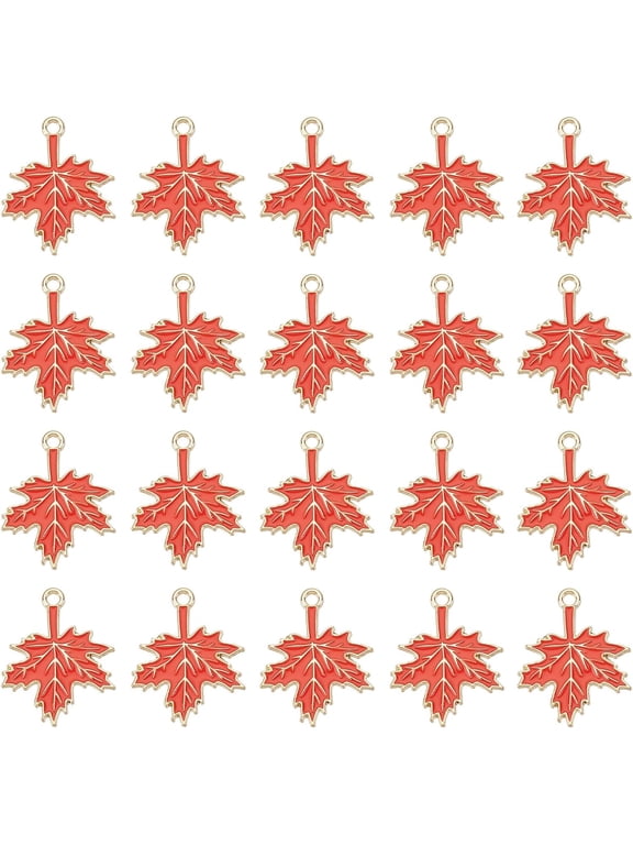 1 Box 60Pcs Maple Leaf Charms Enamel Leaves Charm Thanksgiving Charms Autumn Fall Leaf Small Charms Colorful Metal Alloy Charm for Jewelry Making Charm DIY Necklace Earrings Bracelets Craft
