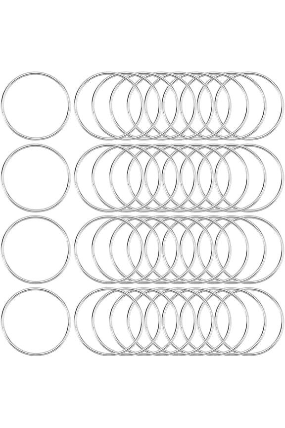 1 Box 60Pcs Multi Purpose Silver O Ring Keychain 38mm Metal Spring O Ring Buckle Round Spring Key Rings Accessories Bulk for Hardware Bags Dog Collar Leashes Craft Project DIY Keychains Belts Gray