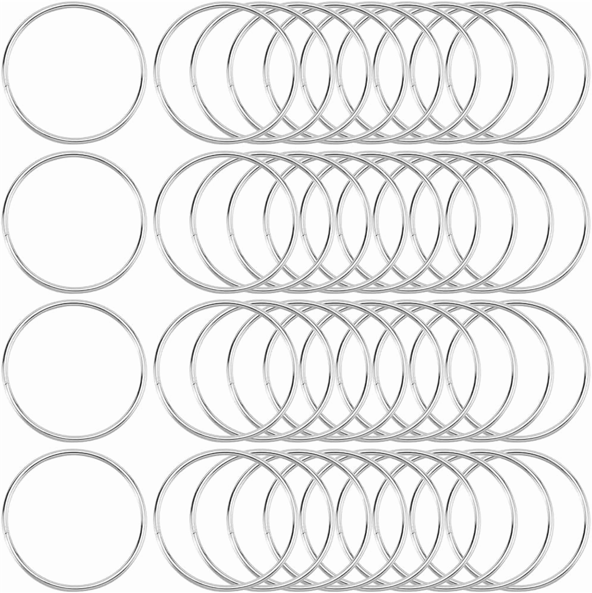 1 Box 60Pcs Multi Purpose Silver O Ring Keychain 38mm Metal Spring O ...