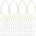 thumbnail image 1 of 1 Box 60Pcs V Shape Earring Hooks Stainless Steel Drop Earring Hook Ear Wires Earring Findings with Hoop for Jewelry Making DIY Earring Findings, 1 of 5