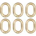 thumbnail image 1 of 1 Box 6Pcs 18K Gold Plated Trigger Spring O Rings 0.5 Inch Small Oval Spring O Ring Gate Rings Purse Hardware Keyring Clasps Carabiner Clip Snap Hooks Fastener Rings for Keychains Handbags DIY, 1 of 9