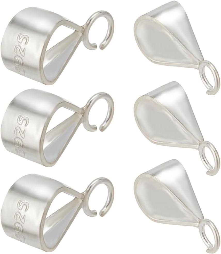 1 Box 6Pcs 925 Sterling Silver Bail Connector Charm Clasps Connector
