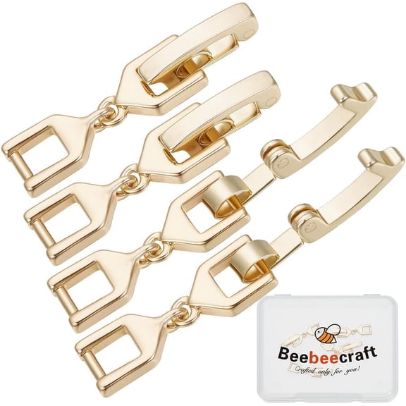 1 Box 6Pcs Fold Over Clasps Real 14K Gold Plated Foldover Extension Jewelry Clasps Necklace Bracelet Extender for Jewelry Making Women DIY Crafts (Gold)