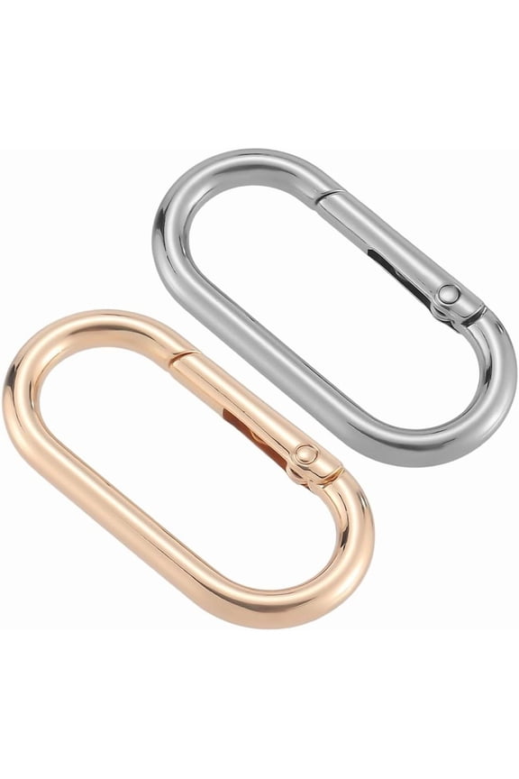 1 Box 6Pcs Keychain Clip Oval Spring Key Rings Bulk Alloy Metal Gold Silver Large Heavy Duty Buckle Snap Hook Clasps Carabiner for Purse Keychain Handbags Jewelry Making DIY Crafts Beginner Colorful