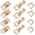 thumbnail image 1 of 1 Box 6Pcs Real 14K Gold Plated Fold Over Clasps Bracelet Extender Clasp with Hoop Necklace Fastener Extenders for Jewelry Making Accessories Muti Layer Necklaces Bracelets Women DIY Crafts, 1 of 7
