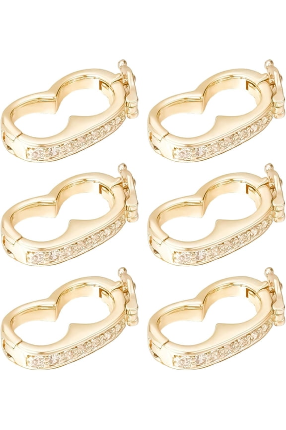 1 Box 6Pcs Shortener Enhancer Clasp Necklace Shortener Gold Gemstone Pearl Necklace Enhancer Push Clasp Secure Lock Openable Extender for Jewelry Making DIY Crafts