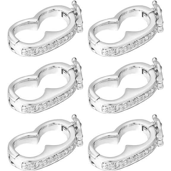 1 Box 6Pcs Shortener Enhancer Clasp for Necklace Pearl Layered Bead Bracelet Push Secure Lock Openable Extender for Jewelry Making DIY Crafts