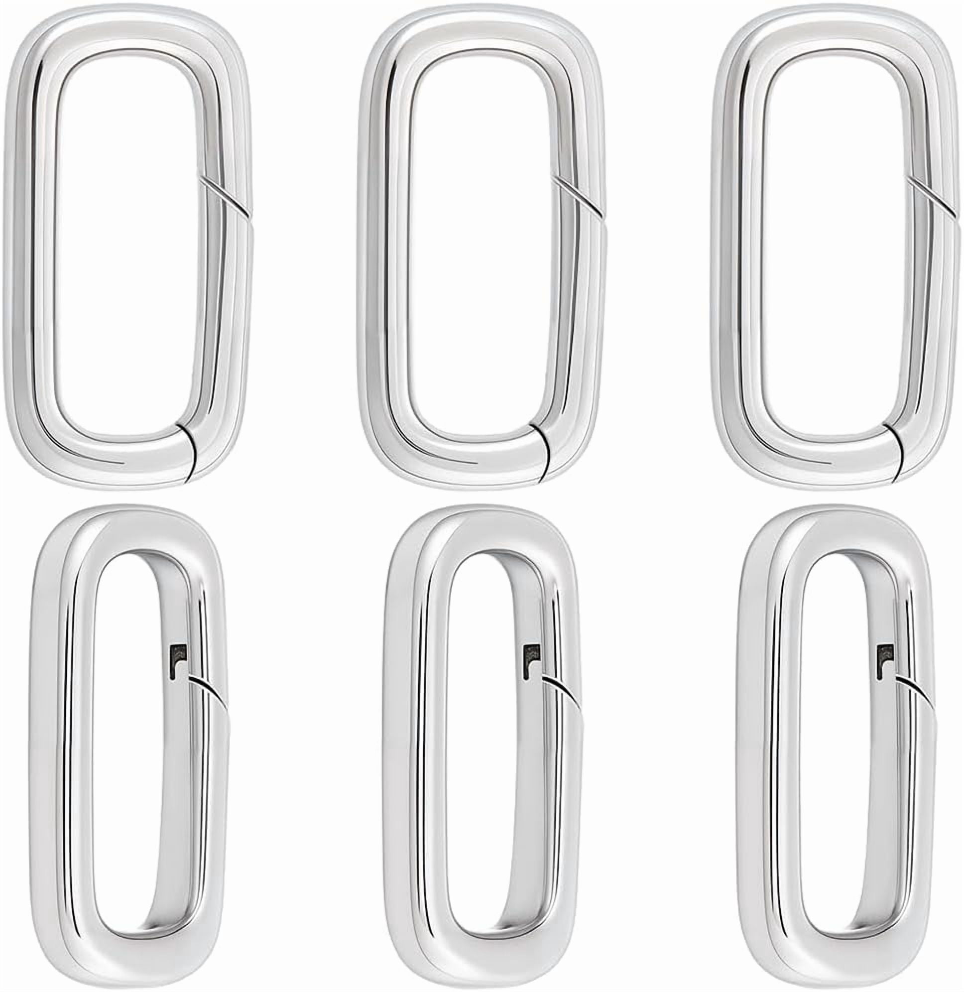 Rectangular Spring Connector 1 Box 6Pcs Stainless Steel Spring Gate Rings Rectangle Smooth Spring ...
