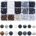 thumbnail image 1 of 1 Box 6mm 8mm Natural Stone Beads Black Obsidian Beads Bulk Round Genuine Real Smooth Tiger Eye White Jade Gemstones Loose Spacer Bead for DIY Making, 1 of 5