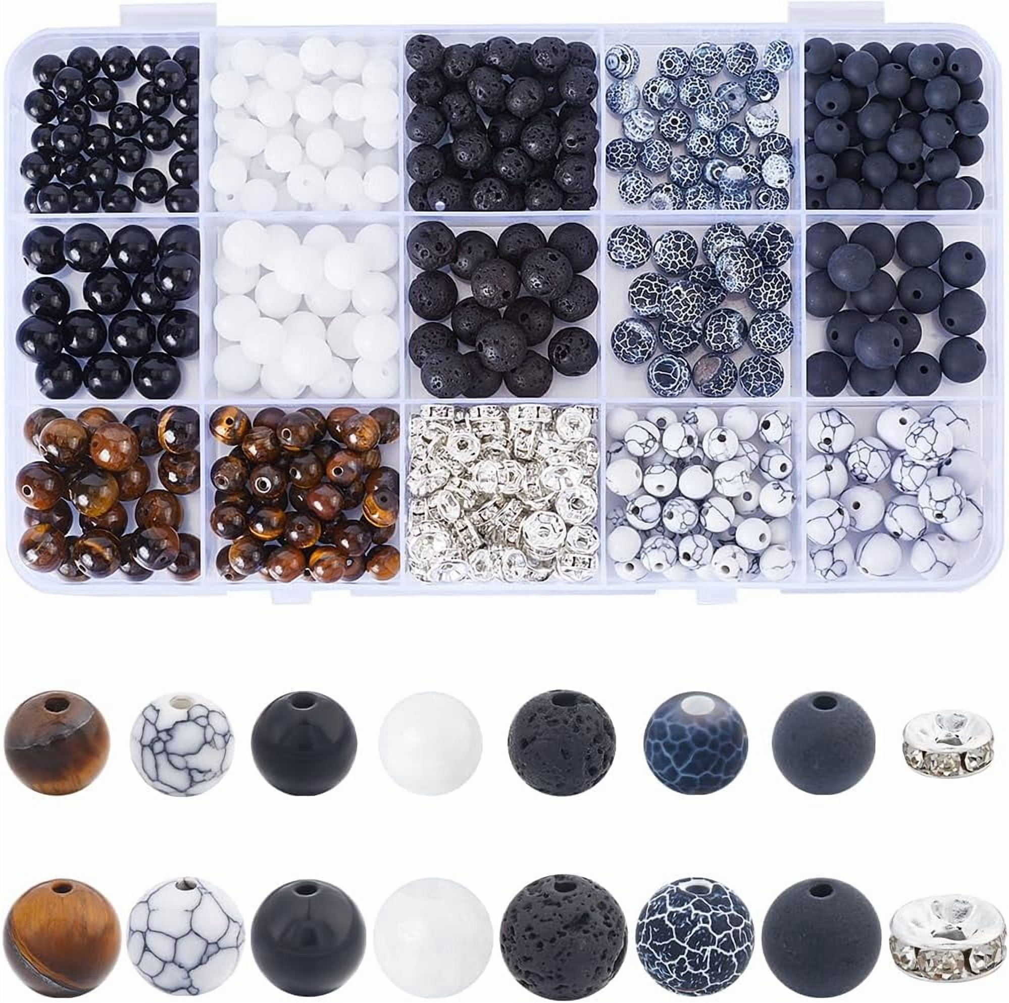 1 Box 6mm 8mm Natural Stone Beads Black Obsidian Beads Bulk Round Genuine Real Smooth Tiger Eye White Jade Gemstones Loose Spacer Bead
