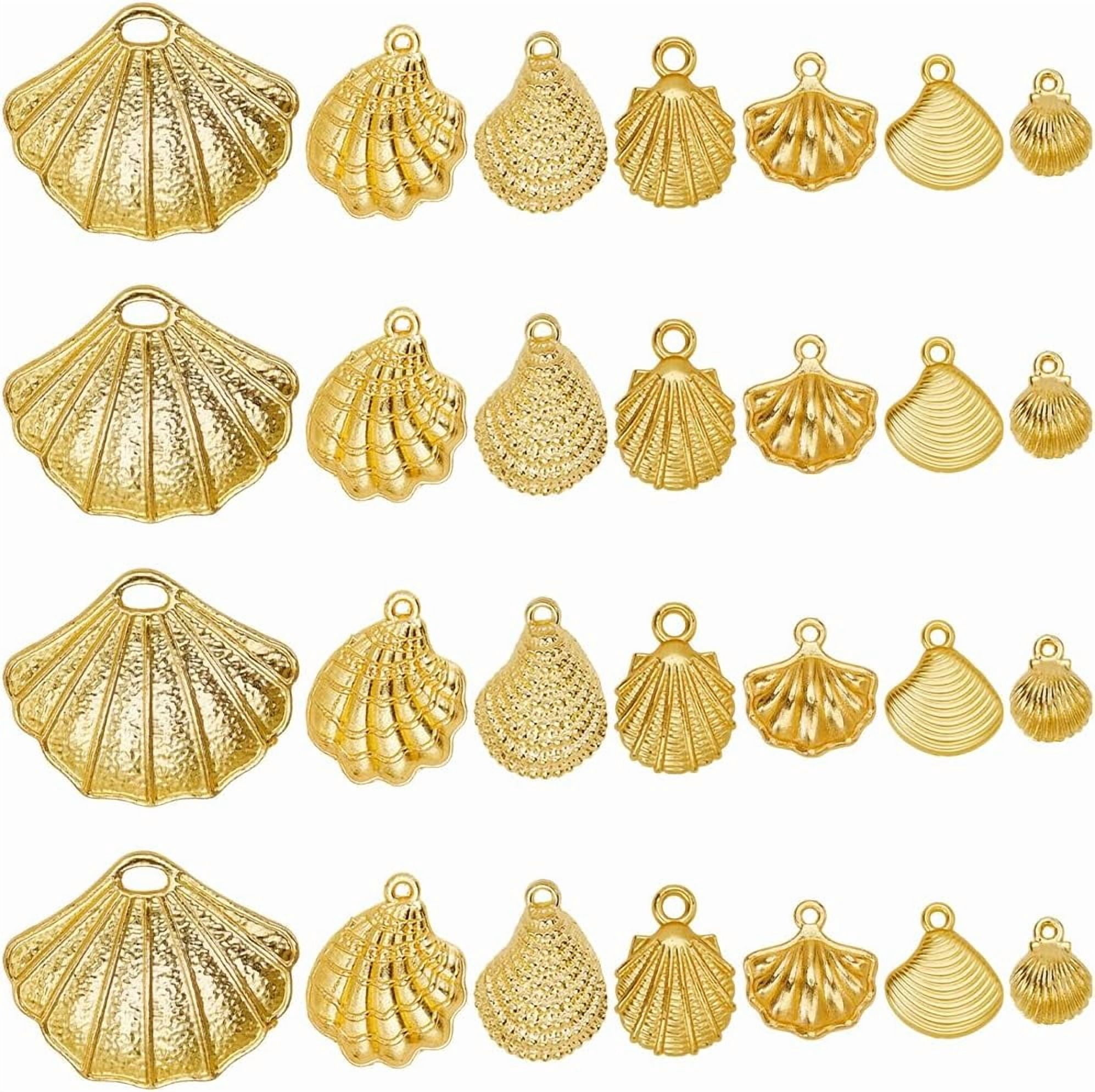 1 Box 7 Styles 84pcs Metal Shell Charms Gold Shell Charms Alloy ...