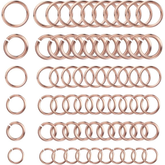 1 Box 720Pcs Jump Ring Sets 304 Stainless Steel Open Jump Rings 3/4/5/6mm Jumping Rings Bulk Rose Gold Metal Split Rings Linking Rings for Jewelry Making Accessories DIY Craft Supplies
