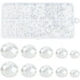 thumbnail image 1 of 1 Box 780Pcs Clear Glass Faceted Beads Rondelle Spacer Glass Bead Bulk AB Color Assorted Gemstone Round Loose Mini Stone Bead, 1 of 8