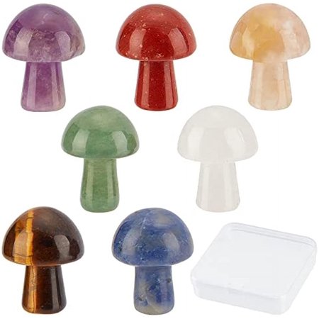 1 Box 7Pcs 7 Style Mushroom Shaped Healing Stone GuaSha Facial SPA Stone Polished Massage Stones