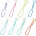 thumbnail image 1 of 1 Box 8 Colors Woven Keychain Strap Rope Keychains Bulk Light Pink Blue Yellow Braid Rope Handmade Landyard braid Chain, 1 of 4