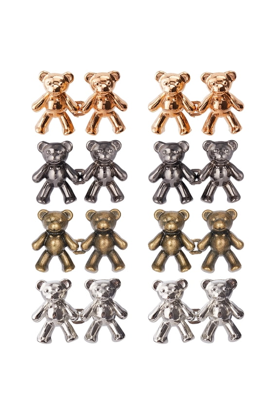 1 Box 8 Pairs 4 Colors Tighten Waist Buttons Bear Buttons Pins