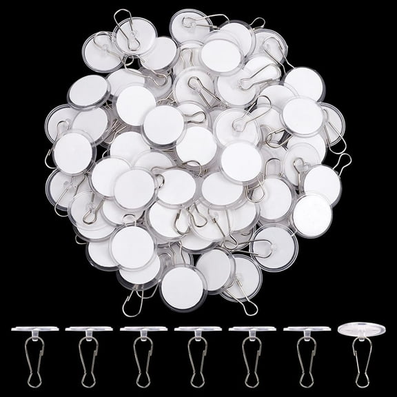 1 Box 80 Pack Self Adhesive Ceiling Hook Transparent Wall Hooks Sticky Damage Free No Drill Ceiling Discs with Metal Hook Clear Round Hooks