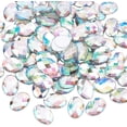 thumbnail image 1 of 1 Box 80 Pcs 25x18mm Extral Large Flat Back Oval AB Color Acrylic Self-Adhesive Rhinestone Gems Stick with Container Crystals Bling Sticker Acrylic Jewels for Costume Making Cosplay, 1 of 8