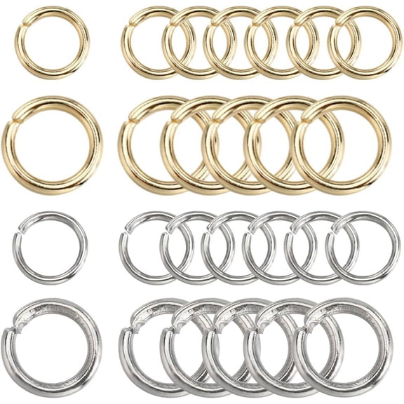 1 Box 800Pcs Open Jump Rings Gold 304 Stainless Steel Jump Rings 5/8mm Split Rings Jump Ring Set Jumping Rings Bulk for Jewelry Making Accessories DIY Earrings Bracelet Necklace Supplies