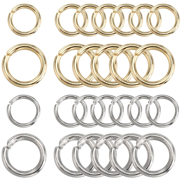 1 Box 800Pcs Open Jump Rings Gold 304 Stainless Steel Jump Rings 5/8mm Split Rings Jump Ring Set Jumping Rings Bulk for Jewelry Making Accessories