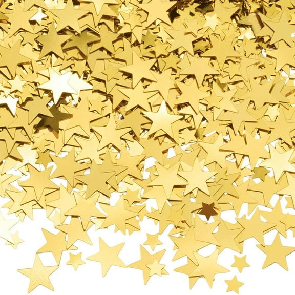 1 Box 80G 5MM 10MM Star Glitter Confetti Gold Star Table Confetti Bulk Plastic PV Small Shiny Lightweight Foil Metallic Sequins for Crafts Sewing Christmas Bar Party Wedding Decorations for DIY