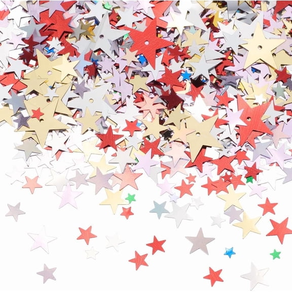 1 Box 80G Star Sequins Rainbow Table Confetti Colorful Mixed Size Plastic Sequins Metallic Glitter Foil New Year Christmas Wedding Party Favor Decoration Star Confetti
